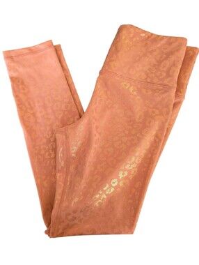 ZYIA Active Womens Rose Gold Leopard Print Legging Size 4